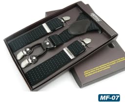 Man Suspenders 4 Clips Leather Braces Adjustable Four Clip-on Belt Strap Trousers Suspensorio Father Gifts Ligas