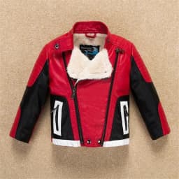 Handsome Cool Design Boys Leather Motor Jacket For Autumn Spring Kids Warm Coat Bomber Baby Toddler Winter Clothes
