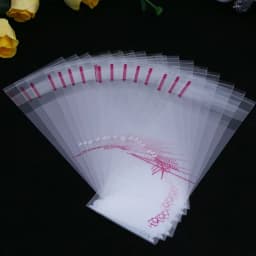 100pcs/lot Size 5*10+3cm Plastic Cookie Packaging Cupcake Wrapper Bags opp Self Adhesive gift bag For DIY candy Lipstick packag