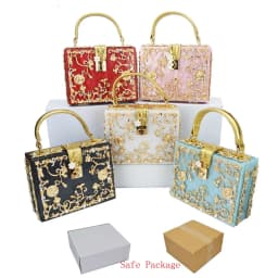 Box Designer Evening Bag Diamond Flower Clutch Bag Hollow Relief Acrylic Luxury Handbag Banquet Party Purse Women's Shoulder Bag