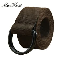 MaiKun Canvas Belts for Men Double Ring Metal Buckle Belts Male Tactical Strap For Jeans