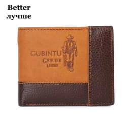 GUBINTU Men Wallets Genuine Cow Leather Short Design Card Holder Passcard Pocket Men High Quality Brand Male Wallet
