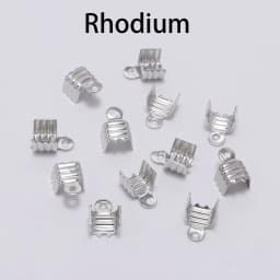 200Pcs 3 4 5 8mm Gold Cord End Tip Fold Over Three-wire Clasp Crimp Bead Connector For DIY Jewelry Making Finding Buckle Supply