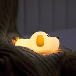 Dog LED Night Light Touch Sensor 2 Colors Dimmable Timer Rechargeable Silicone Puppy Lamp for Children Baby Toy Christmas Gift