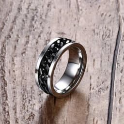 Rotatable Chain Rings For Men Stainless Steel Cuba Chain Wedding Men's Anti Stress Jewelry Bottle Opener Ring Gift