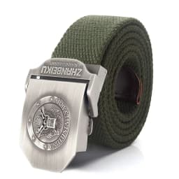 SupSindy Men Canvas Belt US Army Eagle Metal Buckle Military Tactical Belts for Men Jeans Waistband Soldier Male Strap Black