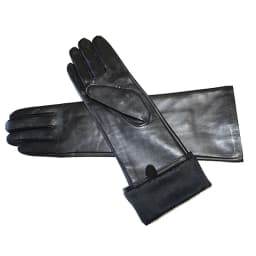Women's Super Long Sheepskin Gloves Leather Touch Screen Elbow Length with Thin Silk Spring Autumn Thick Velvet Lining Arm Sets