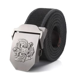 SupSindy Men Canvas Belt Russian Metal Buckle Soviet CCCP Army Military Tactical Belts for Women Jeans Waistband Male Strap