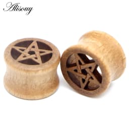 8-50mm Plugs and Tunnels Big Size Ear Tunnel Earrings Ear Stretcher Wood Expander Men Ear Piercing Body Piercing Tunnels Gauge