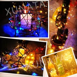 DC12V Micro Rice Wire Silver Fairy String Lights Xmas Garland Light Lamp for Christmas Party Wedding Decoration ourdoor 10m 20m