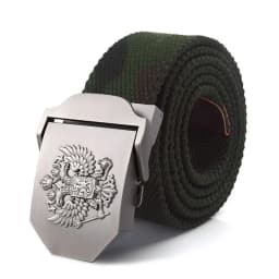 SupSindy Men Canvas Belt Russian Metal Buckle Soviet CCCP Army Military Tactical Belts for Women Jeans Waistband Male Strap