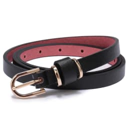 Women's Skinny Leather Belt Solid Color Waist or Hips Ornament Girls 1.5cm Wide Leopard Waistband 10 Sizes to Choose From