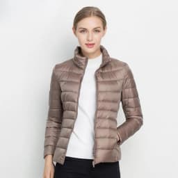 Women White Duck Down Jacket Winter Fall Female Ultra Light Down Jackets Slim Solid Long Sleeve Parkas Candy Color Zip Coat