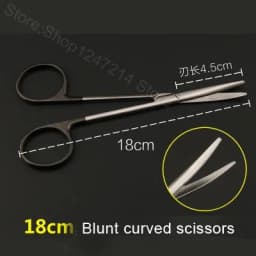 12.5 15 16 18cm black handle round head scissors fine blunt straight straight scissors