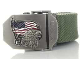 SupSindy Men Canvas Belt USA Eagle Metal Buckle Army Military Tactical Belts for Men Jeans Outdoor Training Soldier Strap Male