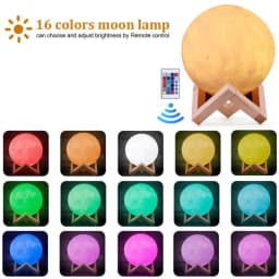 Dropship 3D Print Moon Lamp Moonlight Colorful Touch USB Led Night Light Rechargeable Nightlight Home Decor Creative Gift