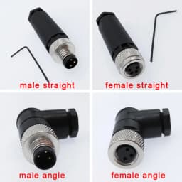 M8 Sensor Connector Waterproof Male&Female Plug Straight Angle Screw Threaded Coupling 3Pin 4Pin