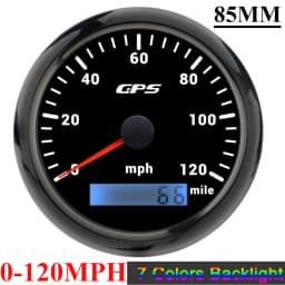 85mm GPS Speedometer Odometer Gauge 0-120MPH 160MPH 120KMH 200kmh with 7Colors Backlight For Car Boat Motorcycle Truck 12V/24V