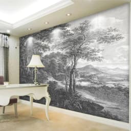 Custom Photo Wallpaper Retro Hand Painted Black And White Forest Tree Mural Living Room TV Sofa Bedroom Fresco Papel De Parede
