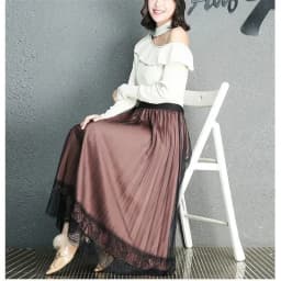 Two-Sided Wear Skirt Spring And Summer Women's New Fashion High Waist Lace Pleated Skirt Long Mesh Skirt A-Line Skirt Green Q4