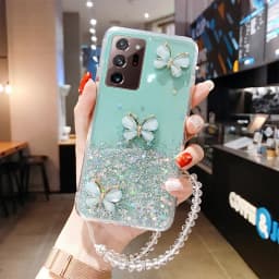 Luxury Bling Glitter Case For Samsung Galaxy S26 S24 Ultra S23 S22 Plus S21 S25 FE A55 A35 A16 A56 Strap Lanyard Silicone Cover