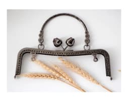 K616 Buds head spot drill hasp clasp 21CM handle purse frame gold black DIY Kiss lock bag coin purse Hardware accessories