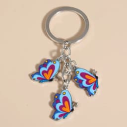 Cute Keychain Colorful Butterfly Key Ring Enamel Flying Animals Key Chains For Women Girls Handbag Accessorie Handmade Jewelry