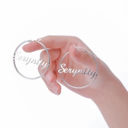 Sipuris Stainless Steel Personalized Customize Name Hoop Earrings Jewelry For Women Circle Earring Fashion 30-60 MM