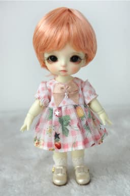 1/12 1/8 OB11 Doll Wigs D28053 3-4inch 4-5inch 5-6inch Enfant Cut Synthetic Mohair BJD Hair Lati Yellow &White Tiny Accessories