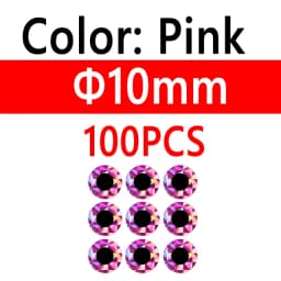 100pcs 2D Metal Jigs Lure DIY Fish Eyes Holographic Flat Fishing Fly Eyes Sticker for Slow Jigging Fishing Lure Baits 3mm-12mm