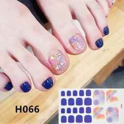 22Tips/Sheet Nail Sticker Adhesive Toenail Art Polish Tips French Glitter Sequins Nail Wraps Strips Easy Toenail Sticker