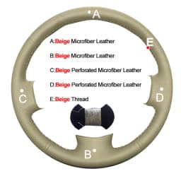 Hand Sewing Car Steering Wheel Cover Wrap Beige Leather Suede For Renault Megane 2 2002-2009 Scenic 2 (Grand Scenic) Kangoo 2