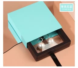 24Pcst Pink Paper Transparent Container Drawer Box Jewelry Display Gifts Weddding Ring Brooch Necklace Party Holder Packaging
