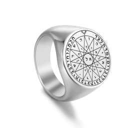 Dawapara Solomon Rings for Men Talisman Key of Solomon Amulet Punk Ring Stainless Steel Jewelry