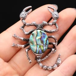 Natural Stone Shell Scorpion Brooch Pins Rose Quartzs Pendant for Women DIY Necklace or Dual Use Brooches Jewelry Accessories