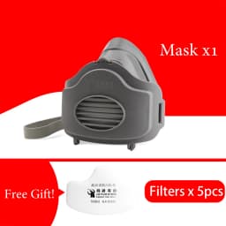 Half Face Dust Mask Respirator Dust-Proof Work Safety Rubber Mask Cotton Filter For DIY House Clean Carpenter Builder Polishing