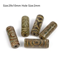 1/2pcs Prayer Mala Tibetan Mystical Dzi 3 Green Eyes Oval Agates Beads For Jewelry Making DIY Bracelet Necklace Charms Findings