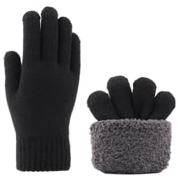 Winter New Man Keep Warm Touch Screen Plus Velvet Inside Thicken Knitting Gloves Wear-Resistant Anti-Slip Solid Fashion Male Sof