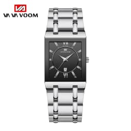 VA VA VOOM Relogio Masculino Watch Men Square Mens Watches Top Brand Luxury Golden Quartz Stainless Steel Waterproof Wrist Watch