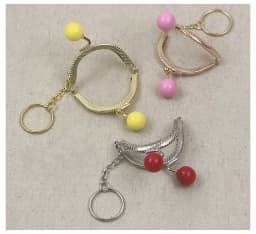 5cm mini semicircle purse frame clasp Color beads With key ring DIY coin purse Kiss lock bag accessories 6pcs/lot