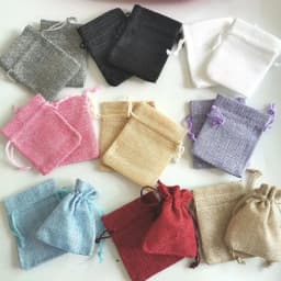 100pcs Vintage Natural Burlap Gift Bag Linen Jute Drawstring Bag Jewelry Packing Pouches Sachet Christmas Party Gift Bags