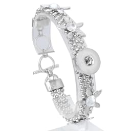 Wholesale 18mm Snap Bracelets High Quality Metal Silver Color Snap Button Bracelet Bangle Adjustable Chain Bracelets