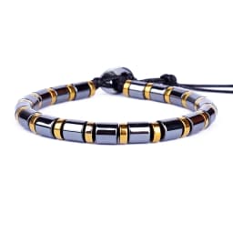 Weight Loss No Magnetic Therapy Bracelet For Men Women Geometric Black Hematite Stone Beads Stretch Health Care Bracelet Jewelry