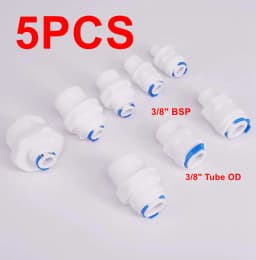 Fit Tube OD 1/4" 3/8" -1/8" 1/4" 3/8" 1/2" 3/4" BSP Male RO Water Connector Fitting Aquarium Reverse Osmosis Drinking Dispenser