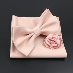 Mens Wedding Bow Tie Brooch Set Romantic Solid Color Silk Polyester Jacquard Woven Bowtie Lapel Pin Hanky Men Gifts Accessories