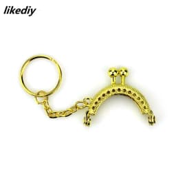 20 Pcs/Lot 4 CM Bronze/Silver/Golden/Gun Black Half Round Metal Purse Frame Kiss Clasp Lock With Key Ring Bag Accessories