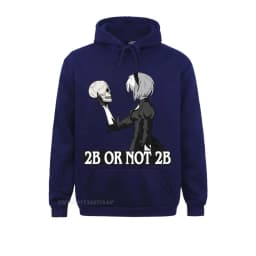 NieR Automata Hoodie 2B Or Not 2B Men Hooded Pullover Funny Cotton Long Sleeve Jacket Anime Plus Size Tops