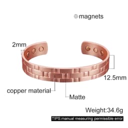Vinterly Pure Copper Bracelets Men Magnetic Arthritis Relief Adjustable Magnets Cuff Banglse Health Energy Jewelry Women Men