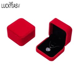 1 PC High Quality Storage Presentation Necklace Pendant Jewelry Box Velvet Case Earrings Plastic Display Box 12 Colors