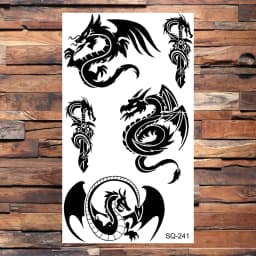 Black Scorpion Temporary Tattoos For Adults Men Realistic Dragon Wolf Tiger Thorns Fake Tattoo Sticker Hand Leg Tatoos Creative
